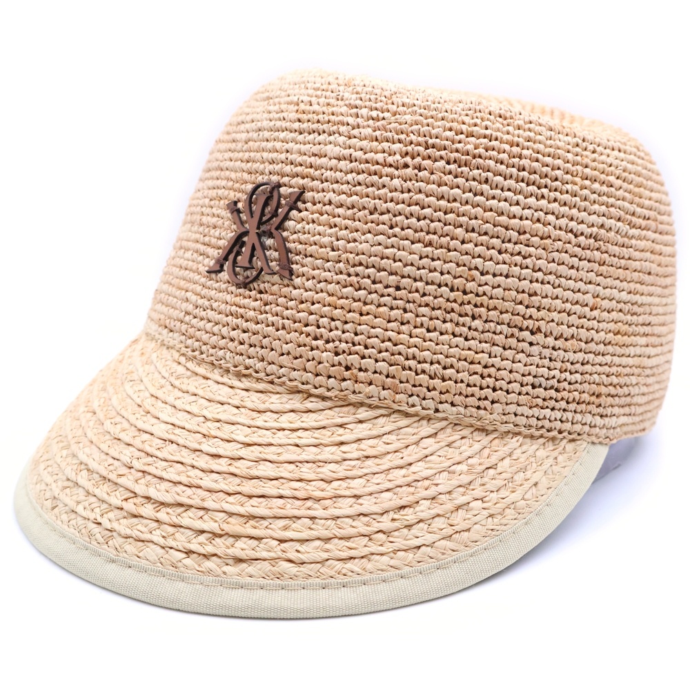 24SS Raffia Cap ワンポイントロゴラフィアキャップ 帽子 ナチュラル Aランク