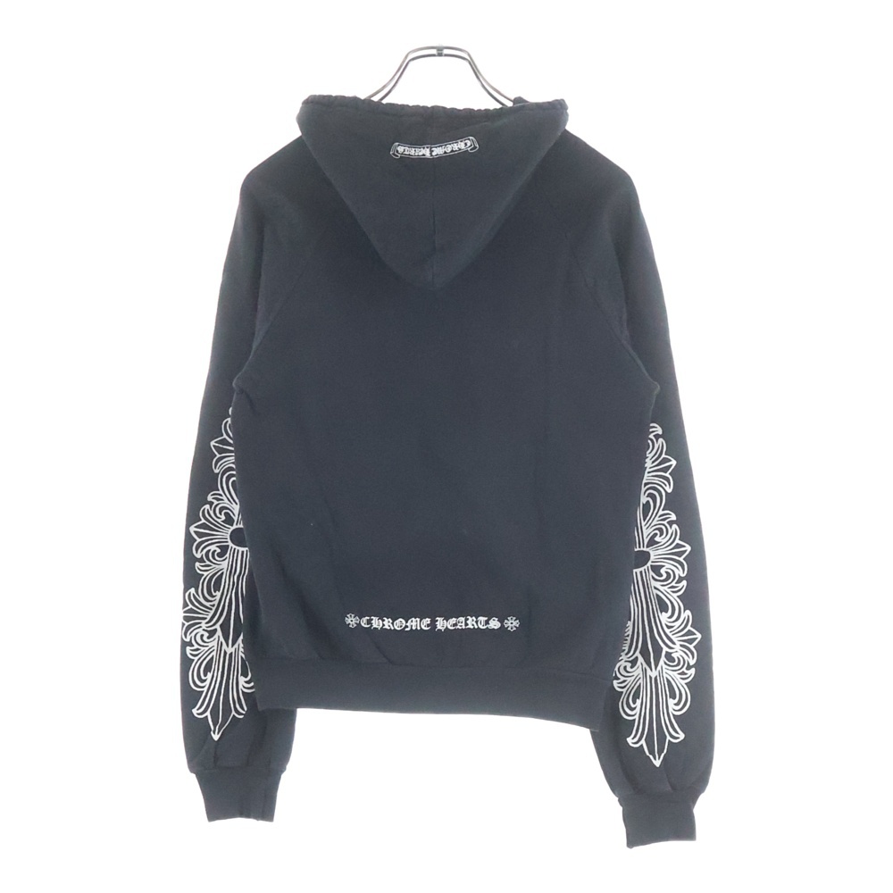 OLD SWTSHRT HD ZIP 袖フローラルプリントジップパーカー ブラック/ホワイト Bランク