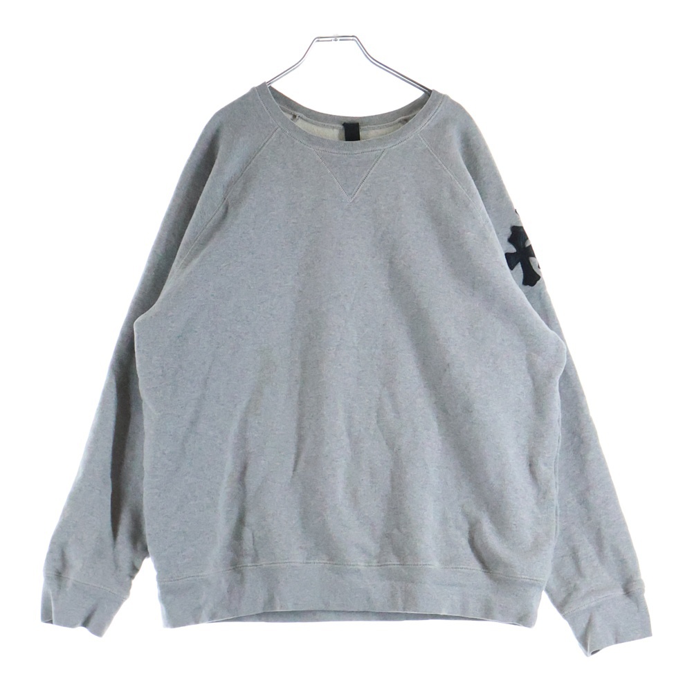 Y NOT SWTSHRT GYN U PAPER JAM クロスパッチ付きクルーネックスウェット グレー Bランク