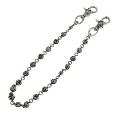 2BALL LONG-T 2クリップロング#2フローラルボール オールドシルバーウォレットチェーン Bランク