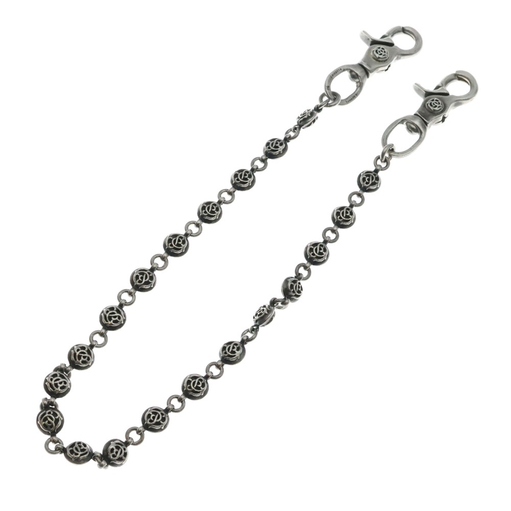 2BALL LONG-T 2クリップロング#2フローラルボール オールドシルバーウォレットチェーン Bランク