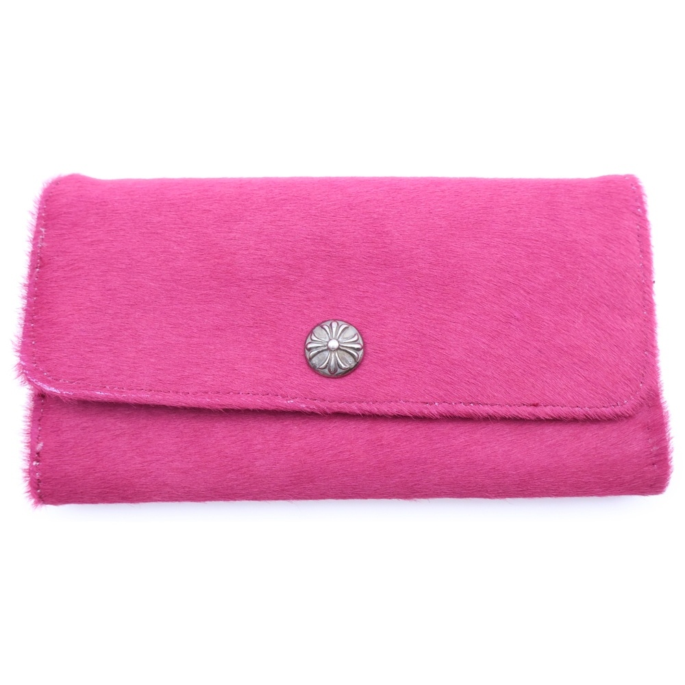 JUDY CROSS BALL ジュディ クロス ボール ボタン ハラコレザーウォレット 長財布 Bランク