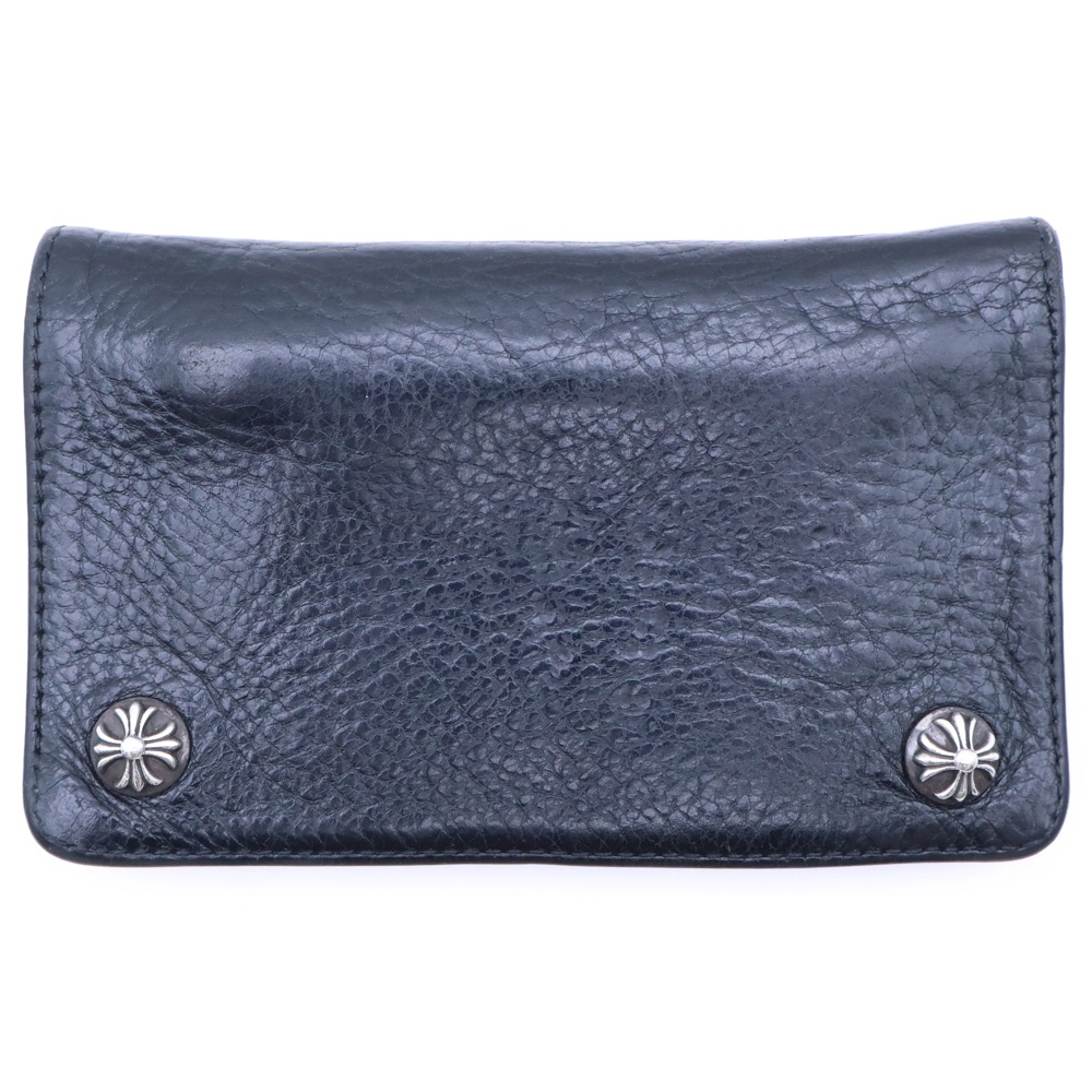 1ZIP 1ジップ クロスボールボタン レザーウォレット 財布 ブラック BCA362 Bランク