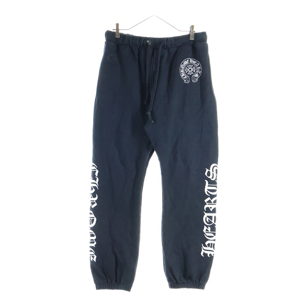 SWEAT PANS 総柄ホースシューサイドロゴスウェットロングパンツ ブラック Bランク