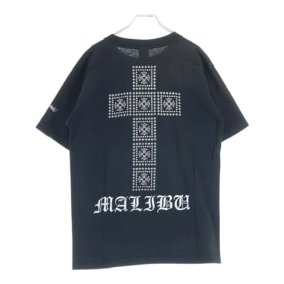 OLD Maribu Framed Cross Tee マリブ限定 フレームクロスプリント 半袖Tシャツ カットソー ブラック Bランク