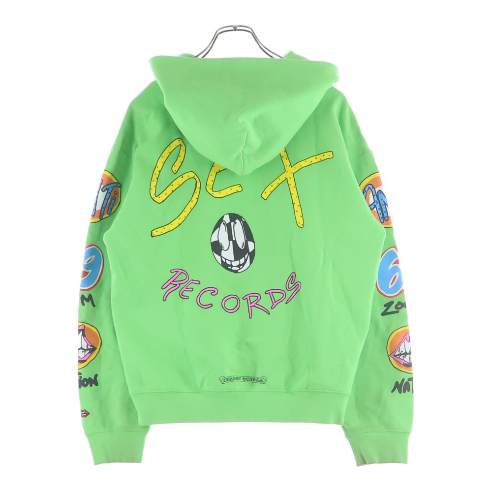 21AW ×MATTY BOY PPO SEXRCD GRN HD PLVR ×マッティボーイ セックスレコード プルオーバーパーカー フーディ グリーン Bランク