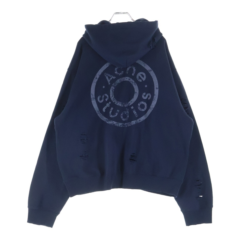 フード付きジッパースウェット ジップアップパーカー ネイビー FN-UX-SWEA000106 Aランク