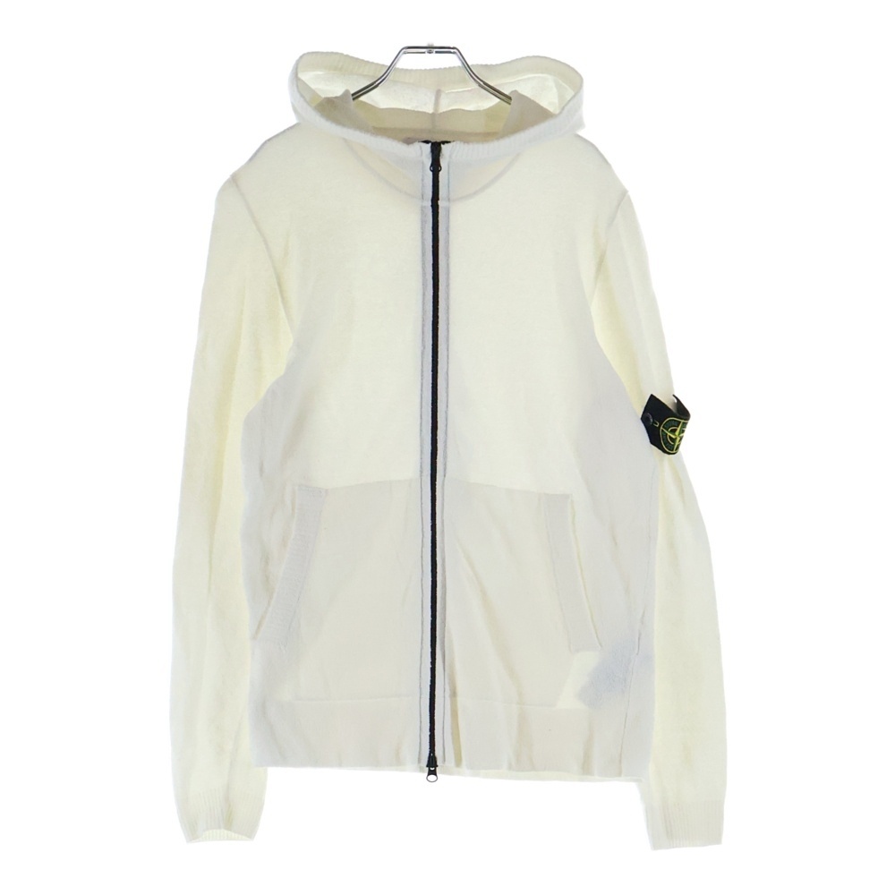 コンパスパッチ ジップアップニットパーカー ホワイト 681553585 Bランク