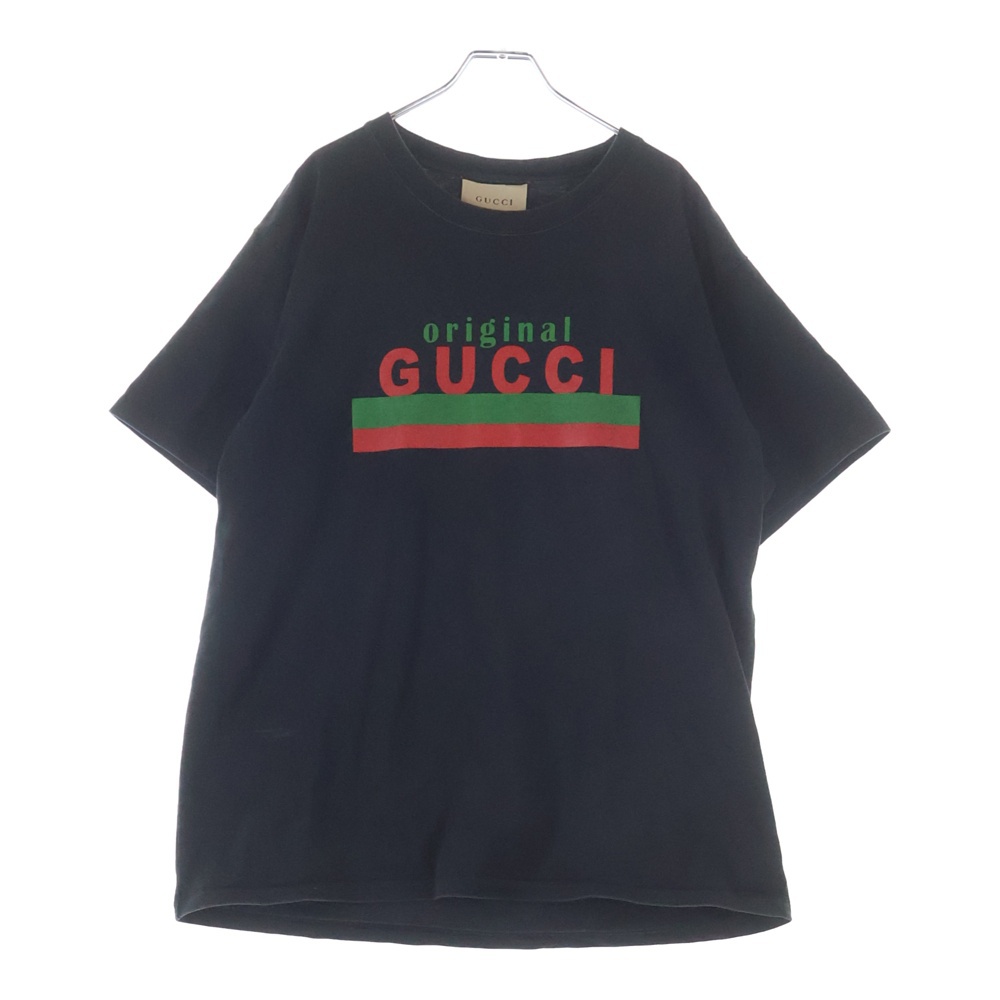 20SS ORIGINAL PRINT インターロッキングG クルーネック半袖カットソーTシャツ ブラック 616036 XJCOQ Bランク