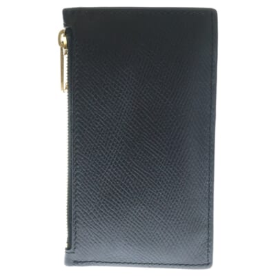 カードケース 名刺入れ フラグメントケース ブラック レザー ゴールド金具 Bランク
