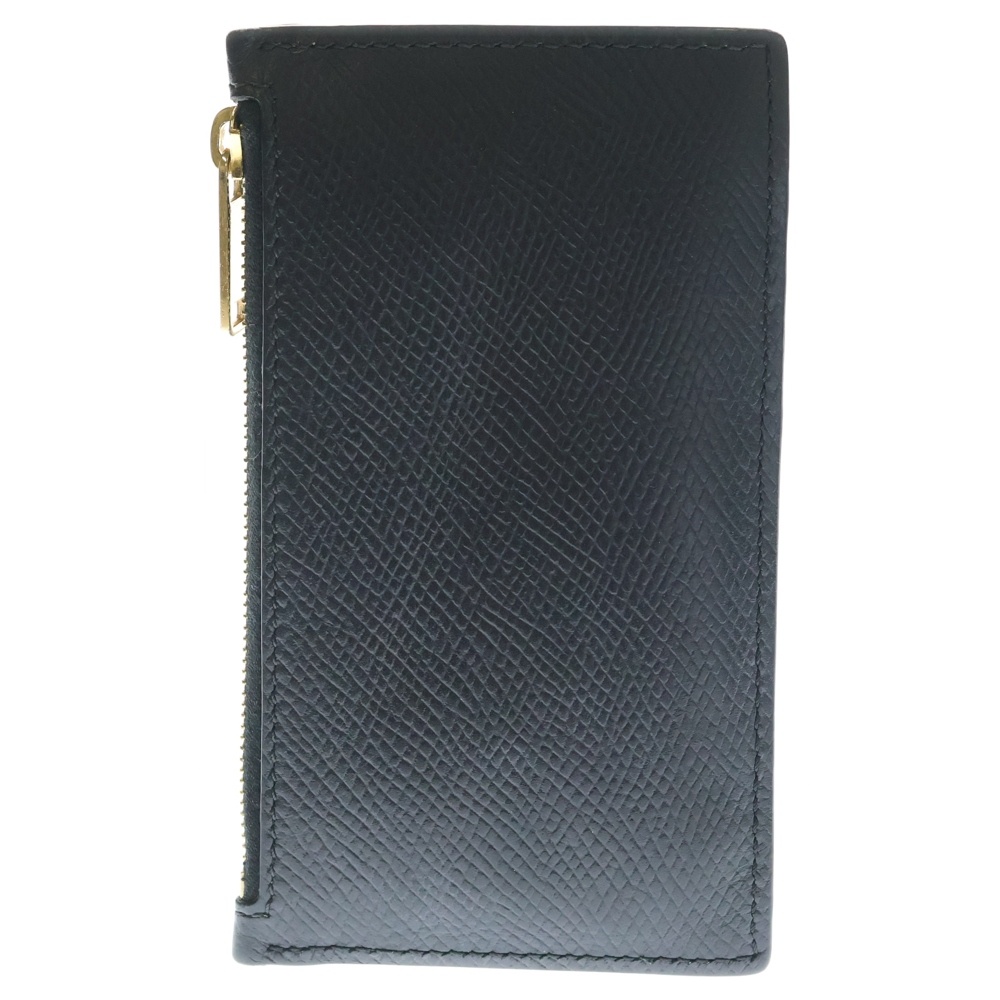 カードケース 名刺入れ フラグメントケース ブラック レザー ゴールド金具 Bランク