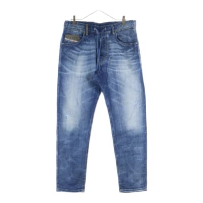 NARROT-NE 0606D ヴィンテージ加工 ストレッチ ジョグジーンズ デニムパンツ インディゴ Bランク