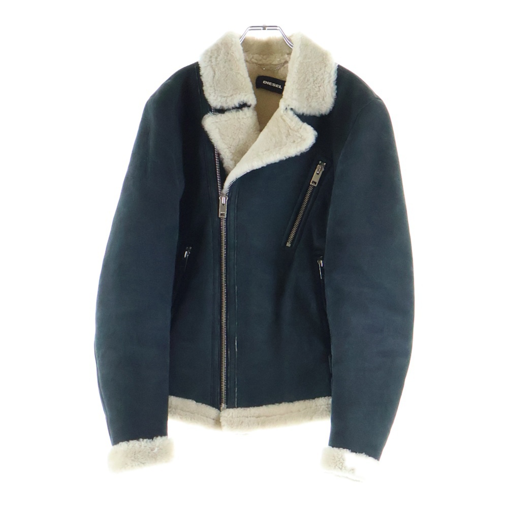 ムートン ダブルライダースジャケット 羊革 ブラック Bランク