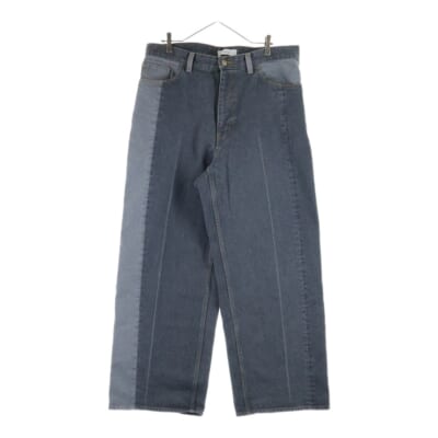 PATCHWORK DENIM PANTS パッチワーク デニム パンツ ジップフライ グレー Bランク