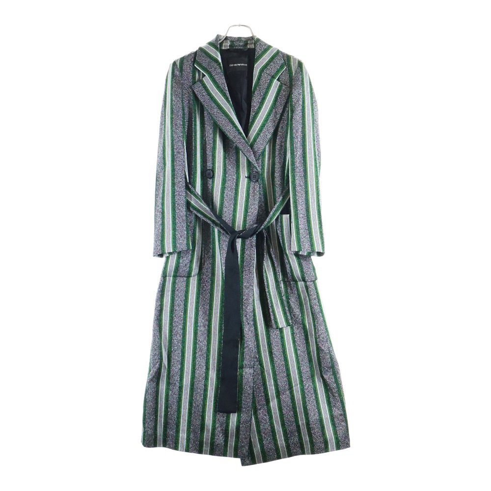 エンポリオアルマーニ ラメ ストライプ総柄 ジャガード チェスター