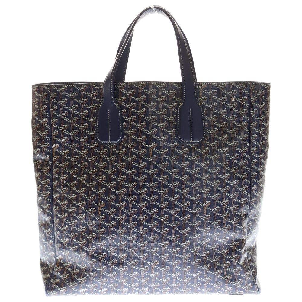 サック・ヴォルテール トートバッグ ハンドバッグ ブルー レザー×PVC Bランク