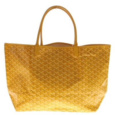 サンルイGM PVCコーティングキャンバス レザー トートバッグ イエロー Sランク