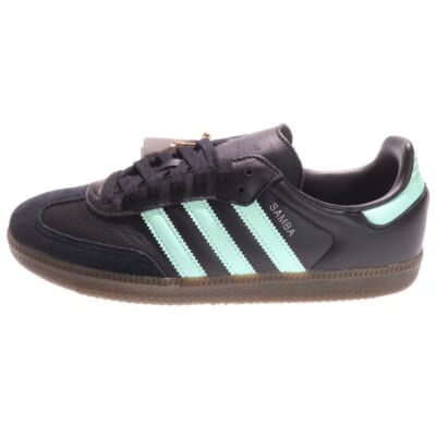 SAMBA OG BLACK CLEAR MINT サンバ OG ブラック クリア ミント レースアップ ローカットスニーカー ブラック/ターコイズ US8/26cm JR7109 Sランク