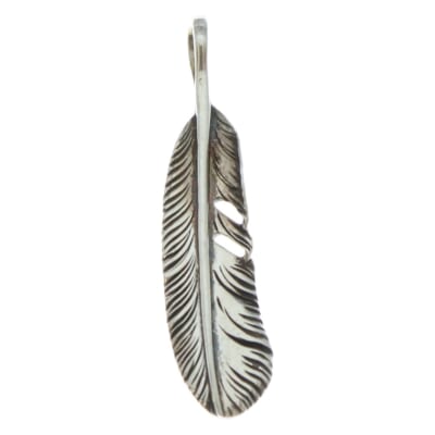 T-11g SV プレーン フェザー ペンダントトップ ネックレス シルバー Bランク