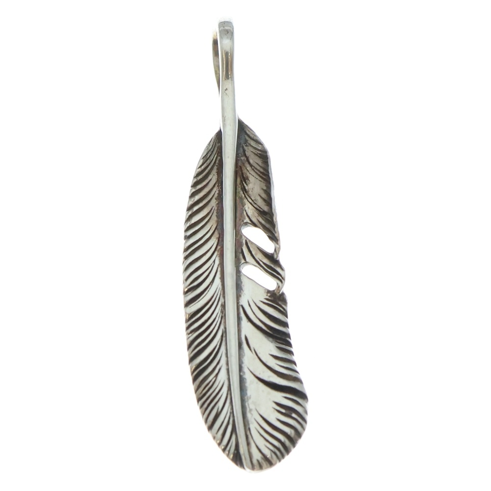 T-11g SV プレーン フェザー ペンダントトップ ネックレス シルバー Bランク