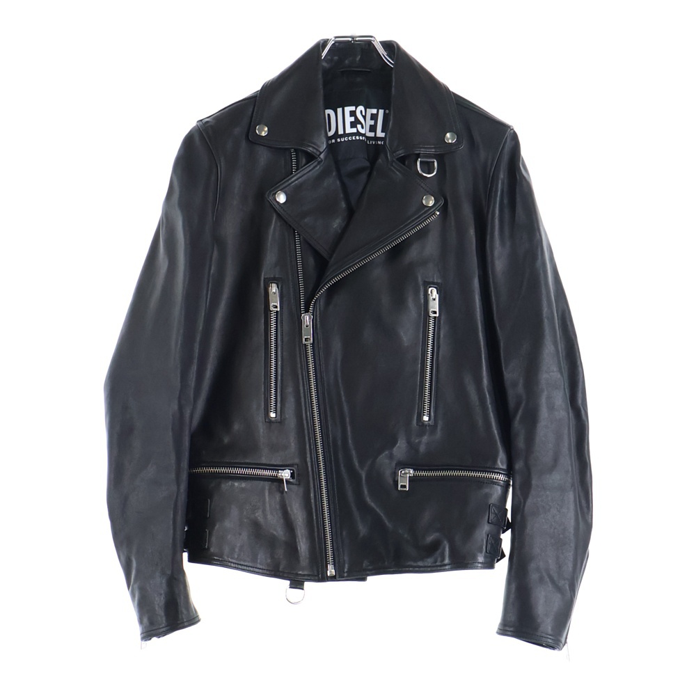 ラムレザー ダブルライダースジャケット ブラック Aランク