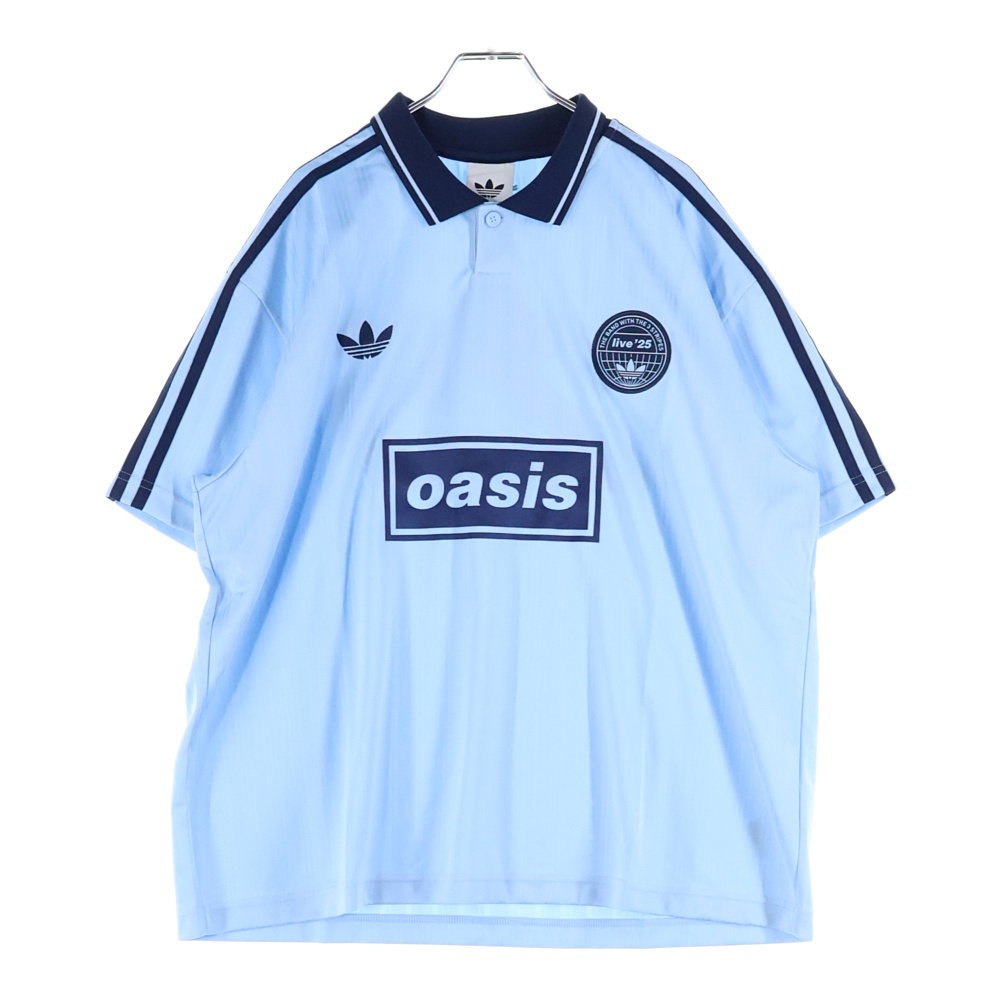 ×OASIS オアシス ツアー ジャカード ジャージ ショートスリーブ ゲームシャツ ブルー KT3436 F5763 Sランク