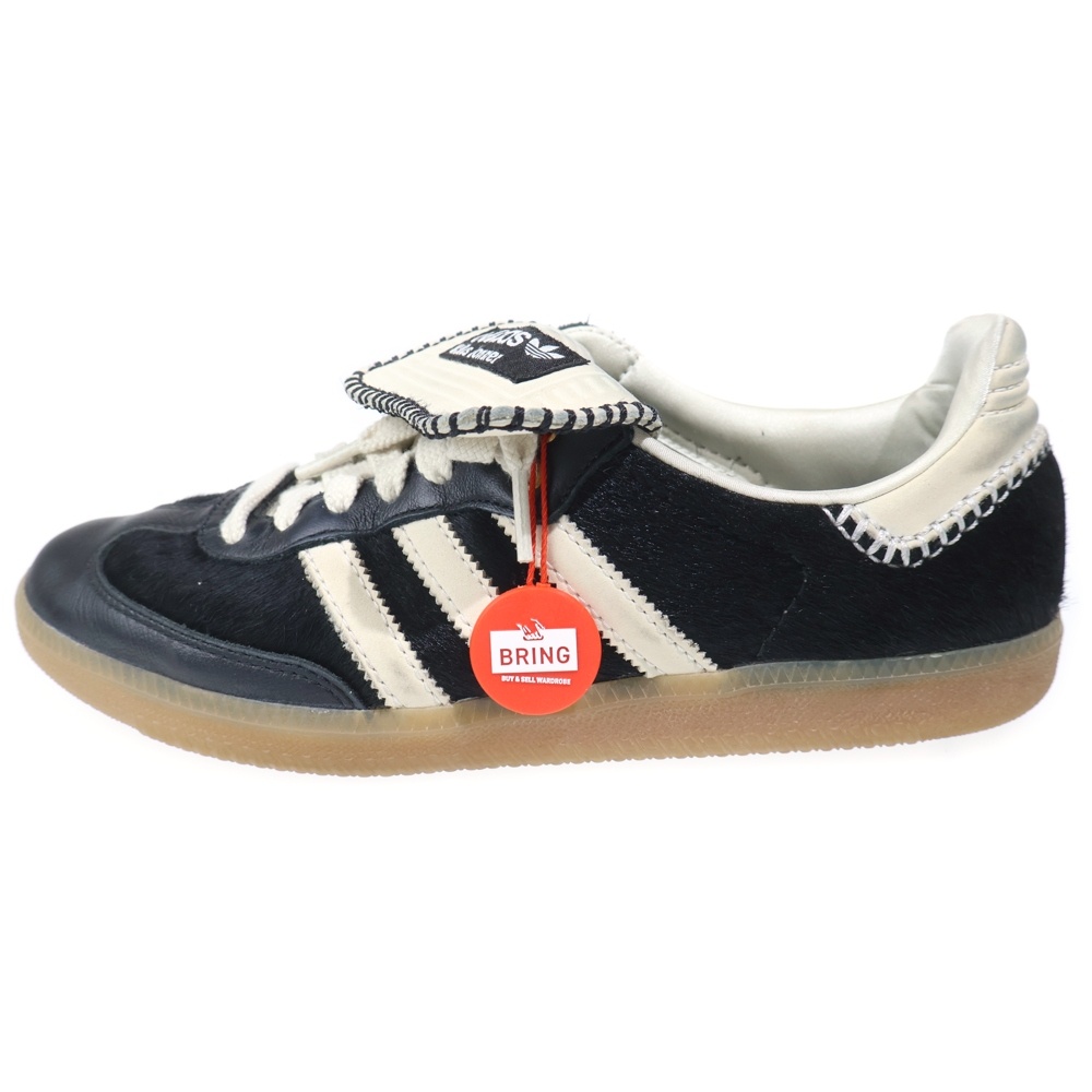 ×WALES BONNER WB PONY TONAL SAMBA ウェールズボナー サンバ ポニー トーナル ローカットスニーカー ブラック US8.5/26.5cm IE0580 Bランク