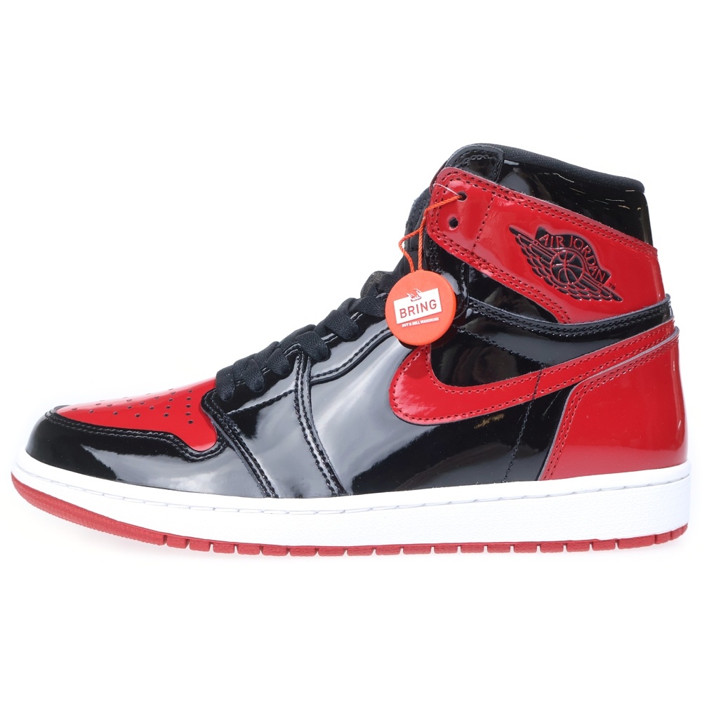 AIR JORDAN 1 RETRO HIGH OG PATENT BRED エアジョーダン 1 レトロ パテントブレッド ハイカットスニーカー ブラック/レッド US9.5/27.5cm 555088-063 Sランク