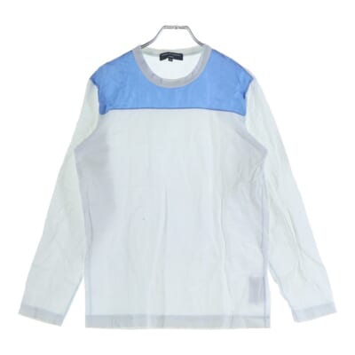 09SS AD2008 異素材切り替えデザイン クルーネックカットソー 長袖Tシャツ ホワイト HC-T014 Bランク