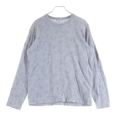 01AW AD2001 銀タグ ダイイングデザイン クルーネックカットソー 長袖Tシャツ グレー HD-T017 Bランク