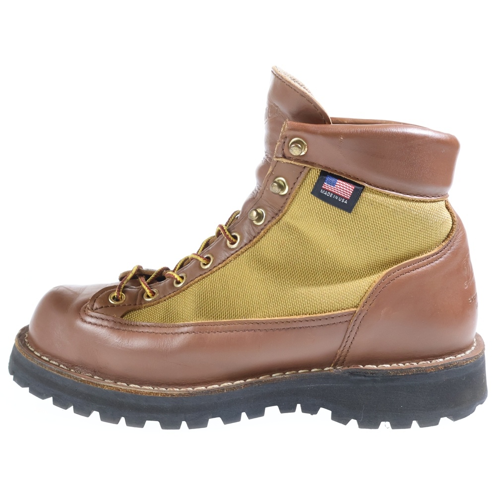 DANNER LIGHT GORE-TEX ダナーライトゴアテックス キャンバス切替 ハイカット レザー レースアップシューズ ブラウン 30420X Bランク