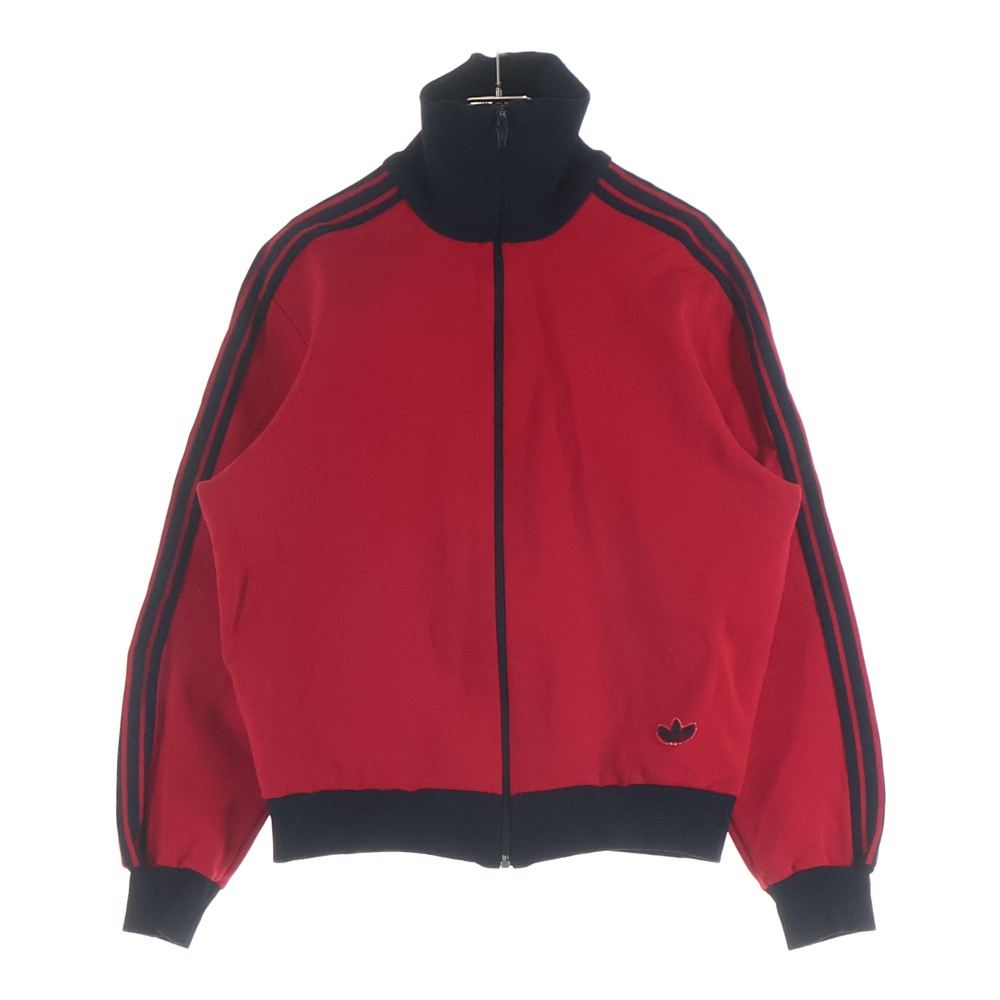 70S 西ドイツ製 ジップアップ サイドライン ハイネックトラックジャケット レッド/ブラック ADS-3F Bランク