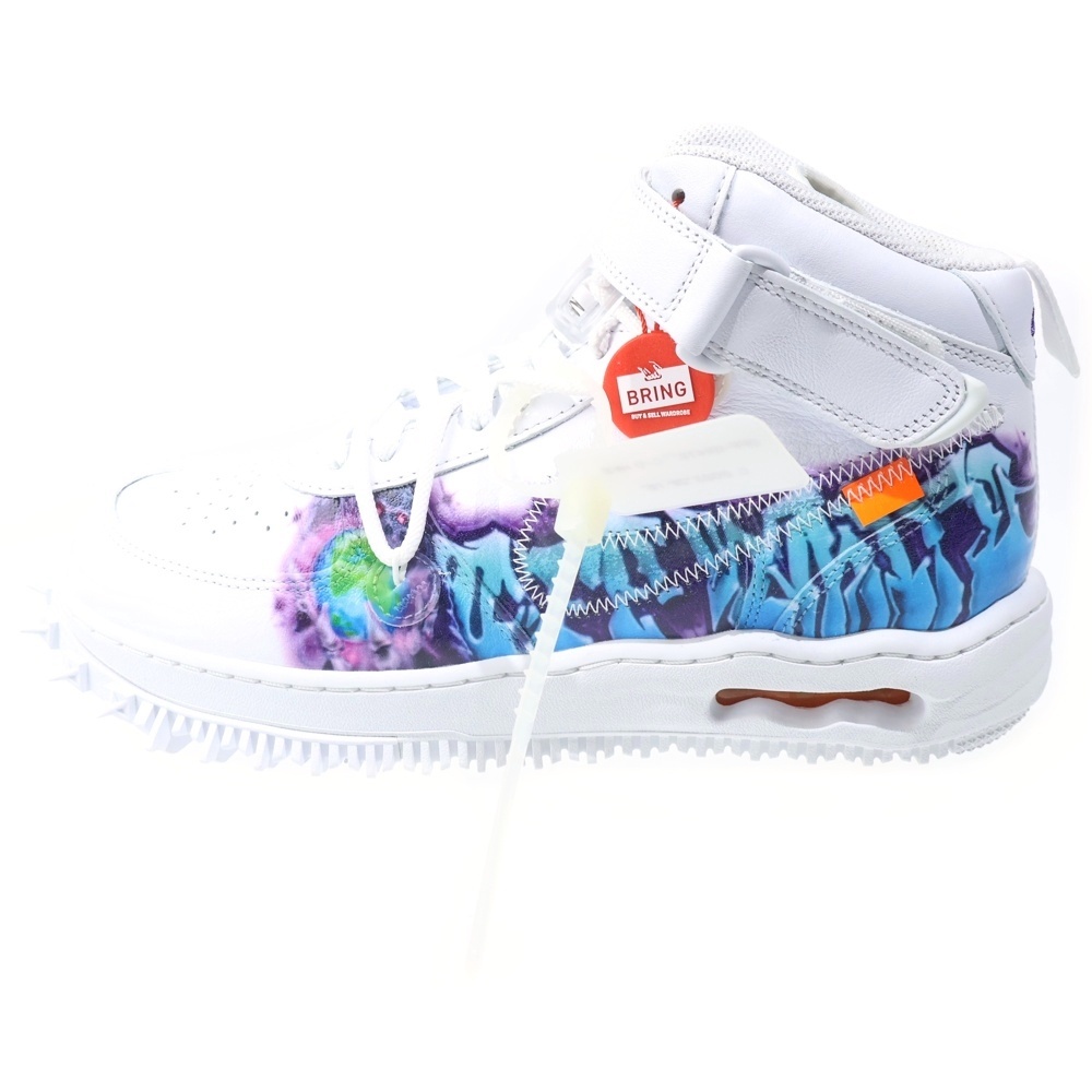 ×OFF-WHITE AIR FORCE1 MID SP LTHR オフホワイト エアフォース1 ミッドカットスニーカー ホワイト US10/28cm DR0500-100 Sランク