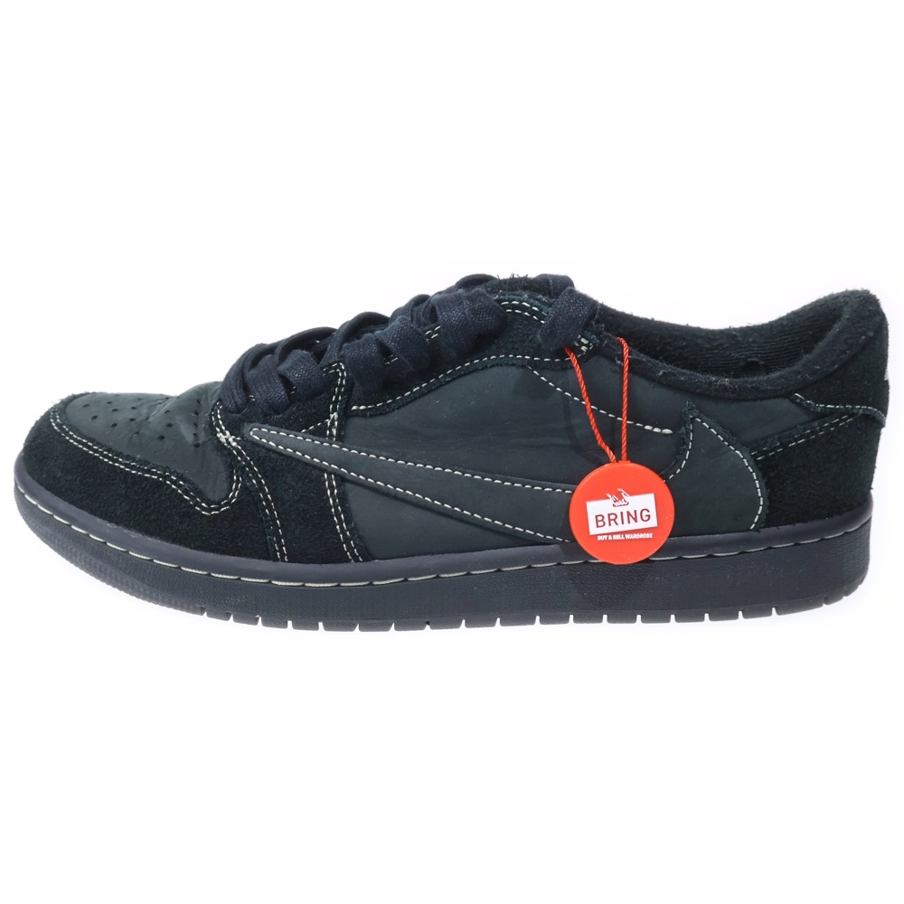 ×TRAVIS SCOTT AIR JORDAN 1 LOW OG SP BLACK PHANTOM エアジョーダン1 ブラックファントム ローカットスニーカー ブラック US9/27cm DM7866-001 Bランク