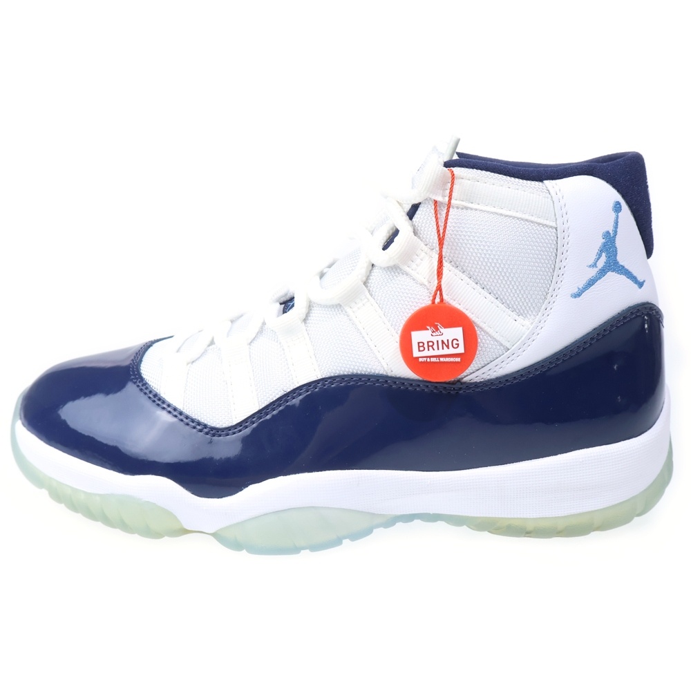 AIR JORDAN 11 RETRO WIN LIKE 82 エアジョーダン11 レトロ ウィンライク82 ハイカットスニーカー ホワイト/ブルー US10/28.5cm 378037-123 Aランク