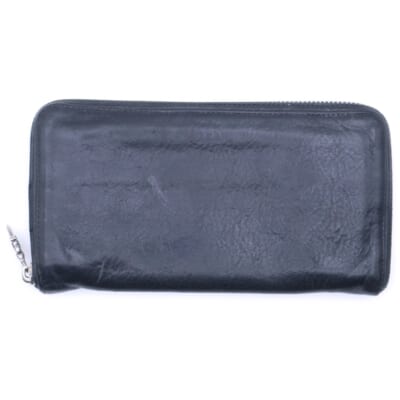 REC F ZIP PLANE プレーン ラウンドジップレザーウォレット 財布 ブラック BCA370 Bランク