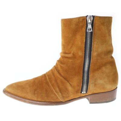 SKINNY STACK BOOT スキニー スタック サイドジップ スウェード ブーツ ブラウン MSSST-SUE Bランク