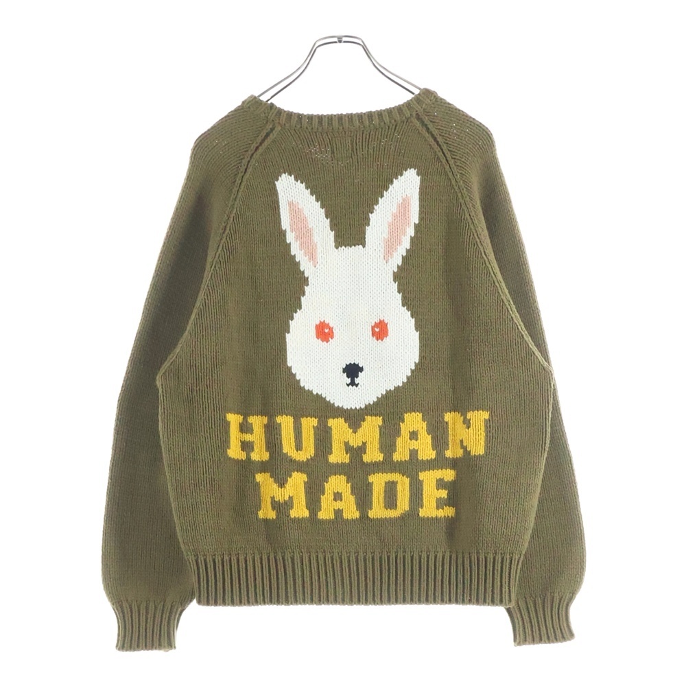 22AW RABBIT RAGLAN KNIT SWEATER ラビット ラグラン ニット ロングスリーブセーター カーキ Bランク
