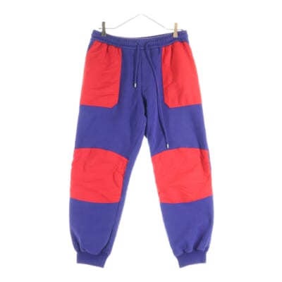 21AW ×THE NORTH FACE ノースフェイス ロゴデザイン ナイロン切り替え ドローストリング スウェットパンツ パープル 671463 Bランク