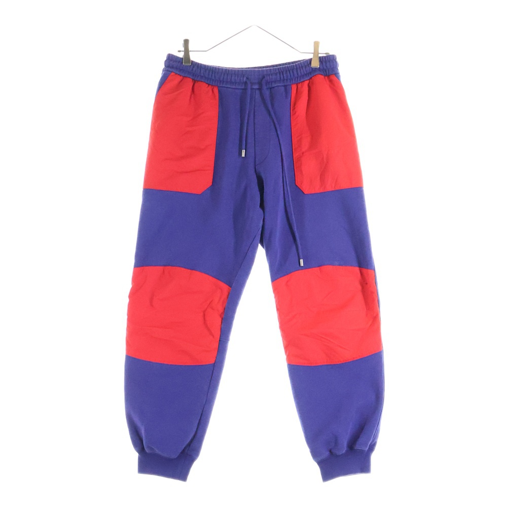 21AW ×THE NORTH FACE ノースフェイス ロゴデザイン ナイロン切り替え ドローストリング スウェットパンツ パープル 671463 Bランク