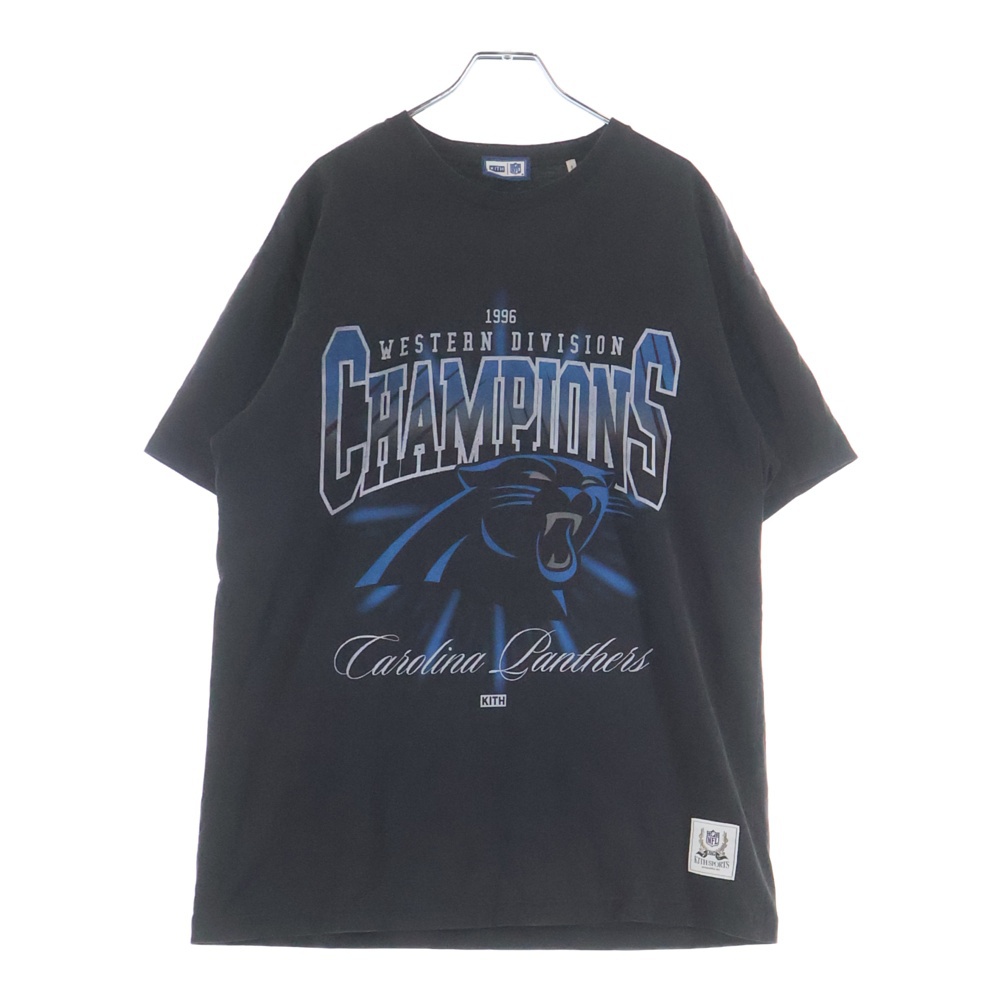 ×NFL フロントロゴデザイン クルーネック カットソー 半袖Tシャツ ブラック KHM031579 Bランク