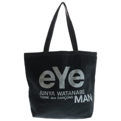 ロゴデザイン コットン トートバッグ ハンドバック ブラック WG-K294 Bランク