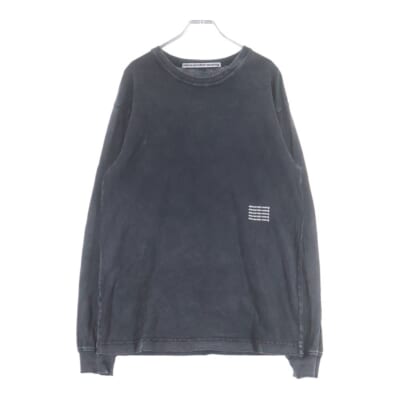 フロントロゴデザイン クルーネック カットソー 長袖Tシャツ ブラック UCC3221537 Bランク