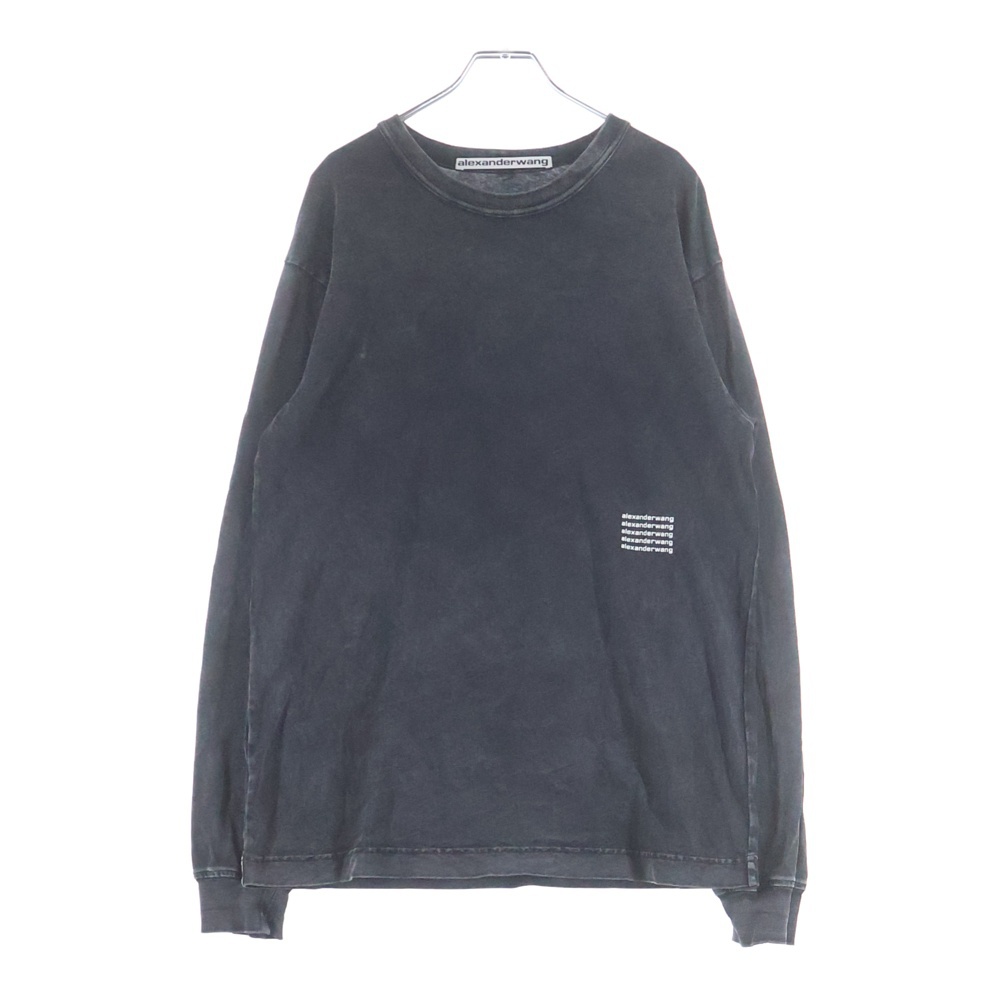 フロントロゴデザイン クルーネック カットソー 長袖Tシャツ ブラック UCC3221537 Bランク