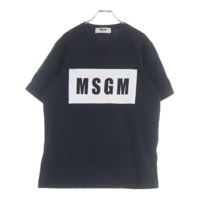 フロントロゴ クルーネック半袖Tシャツ カットソー ブラック 2440MM67 Bランク