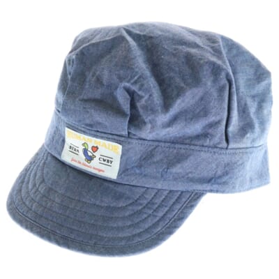 ロゴデザイン 6パネル デニム ワークキャップ インディゴ Bランク
