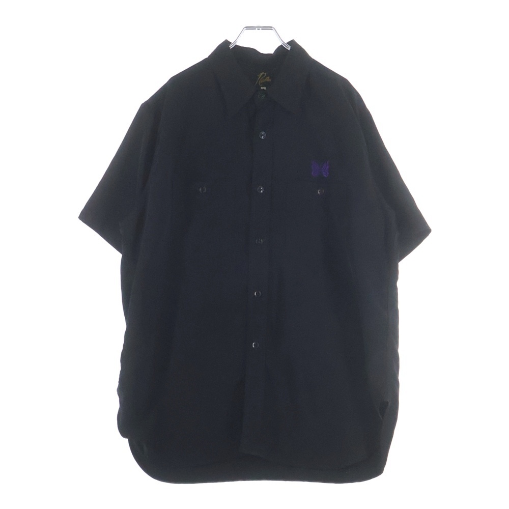 21SS WORK SHIRT POLY CLOTH ポリ クロス 半袖ワークシャツ ブラック IN136 Bランク