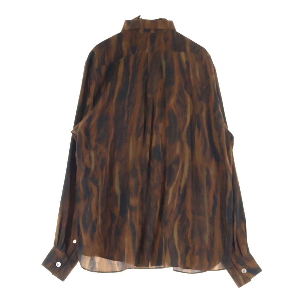 21AW FUR PRINT SILK SHIRTS ファー プリント ロングスリーブ シルクシャツ ブラウン MCFW-SH0421 Bランク