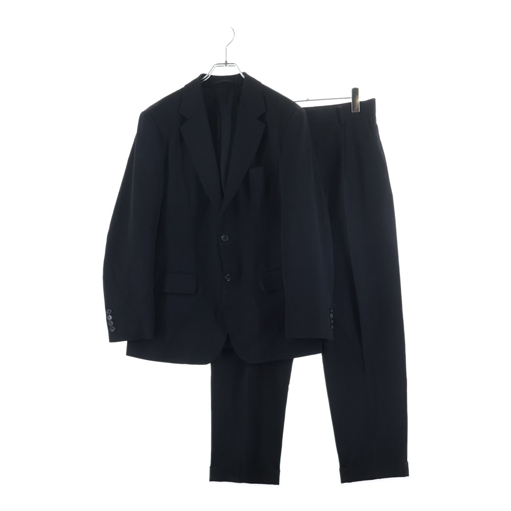 DORMEUIL SINGLE BREASTED JACKET/PLEATED TROUSERS TYPE-2 セットアップ スーツ ブラック Aランク