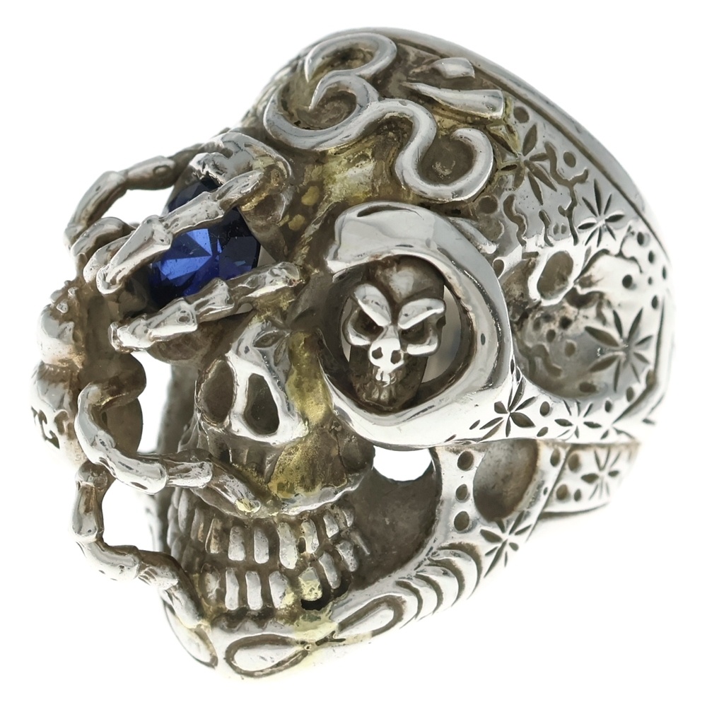 50/50 MASTER SKULL STAR 50/50マスタースカル スター スカルアイ サファイア リング シルバー/ブルー Bランク